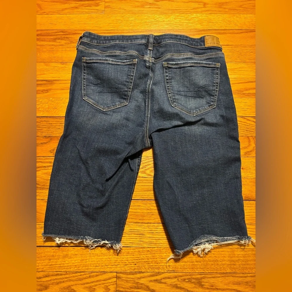 American Eagle Outfitters Dark Blue Denim Jean Shorts - Picture 3 of 7